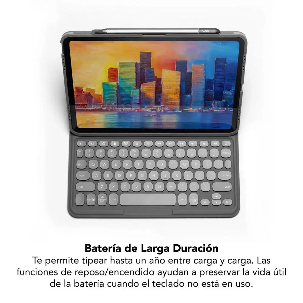 Teclado con Funda Zagg Pro Keys para iPad Pro 11 (Gen 4/3/2/1) Air 11 M2/ Air 10.9 (Gen 5/4) - Negro