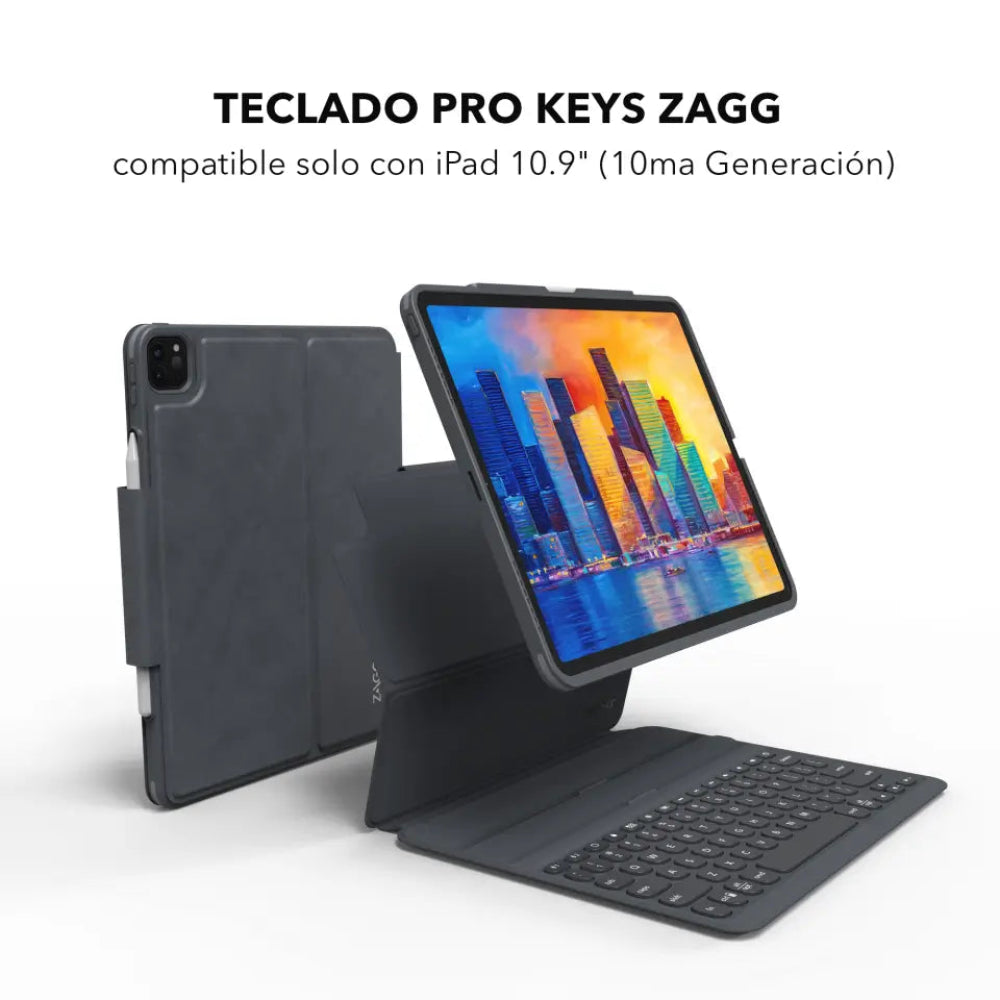 Case con Teclado ZAGG Pro Keys para iPad 10.9 (10ma Gen) - Negro