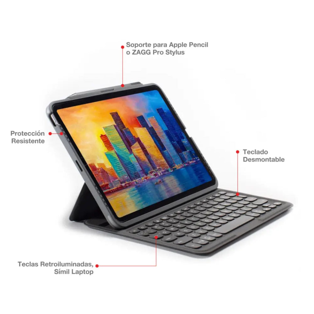 Case con Teclado ZAGG Pro Keys para iPad 10.9 (10ma Gen) - Negro