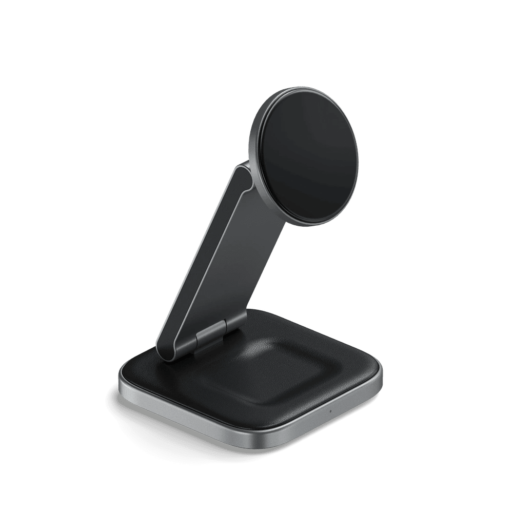 Base de Carga Inalámbrica Satechi QI2 Magsafe 3 en 1 - Gris Espacial