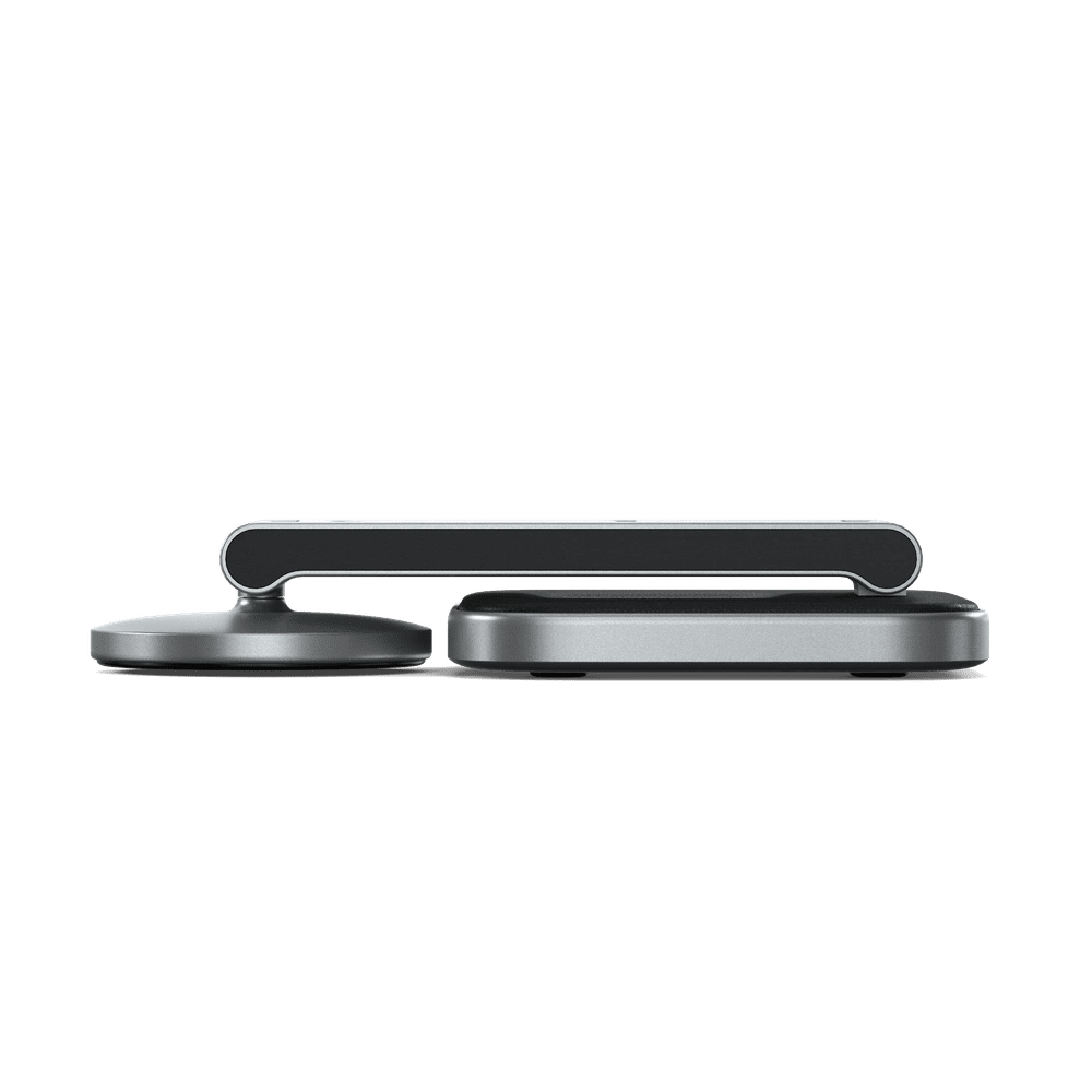 Base de Carga Inalámbrica Satechi QI2 Magsafe 3 en 1 - Gris Espacial