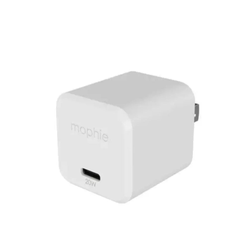 cargador de pared mophie gan usb-c 20w blanco de carga rápida disponible en ishop