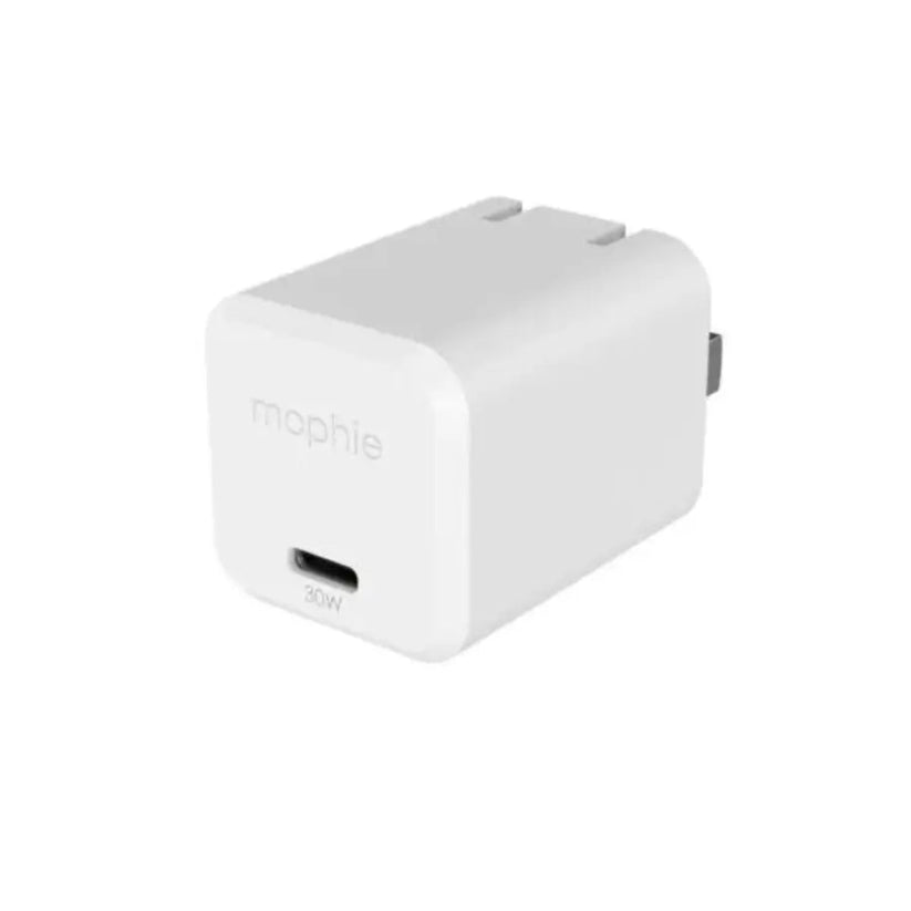 cargador de pared mophie usb-c 30w blanco para carga rápida disponible en ishop