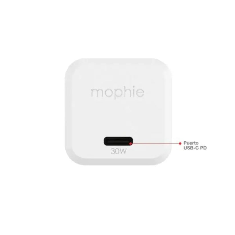 cargador rápido mophie 30w usb-c color blanco para iphone y dispositivos compatibles