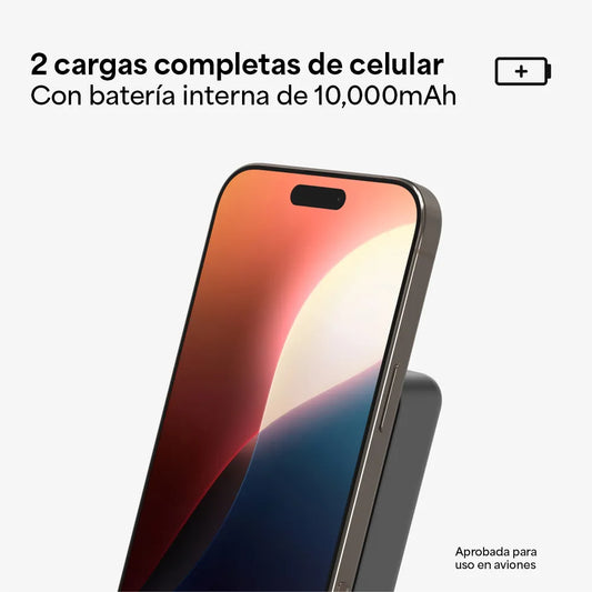 Batería Mophie Powerstation Qi2 de 15W 10000mAh - Negro