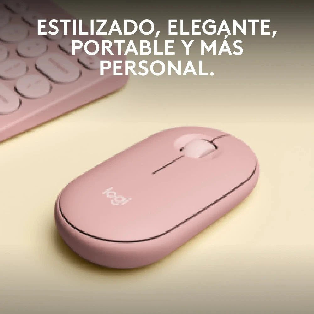 Mouse Inalámbrico Bluetooth Logitech Pebble Mouse 2 M350s - Rosa