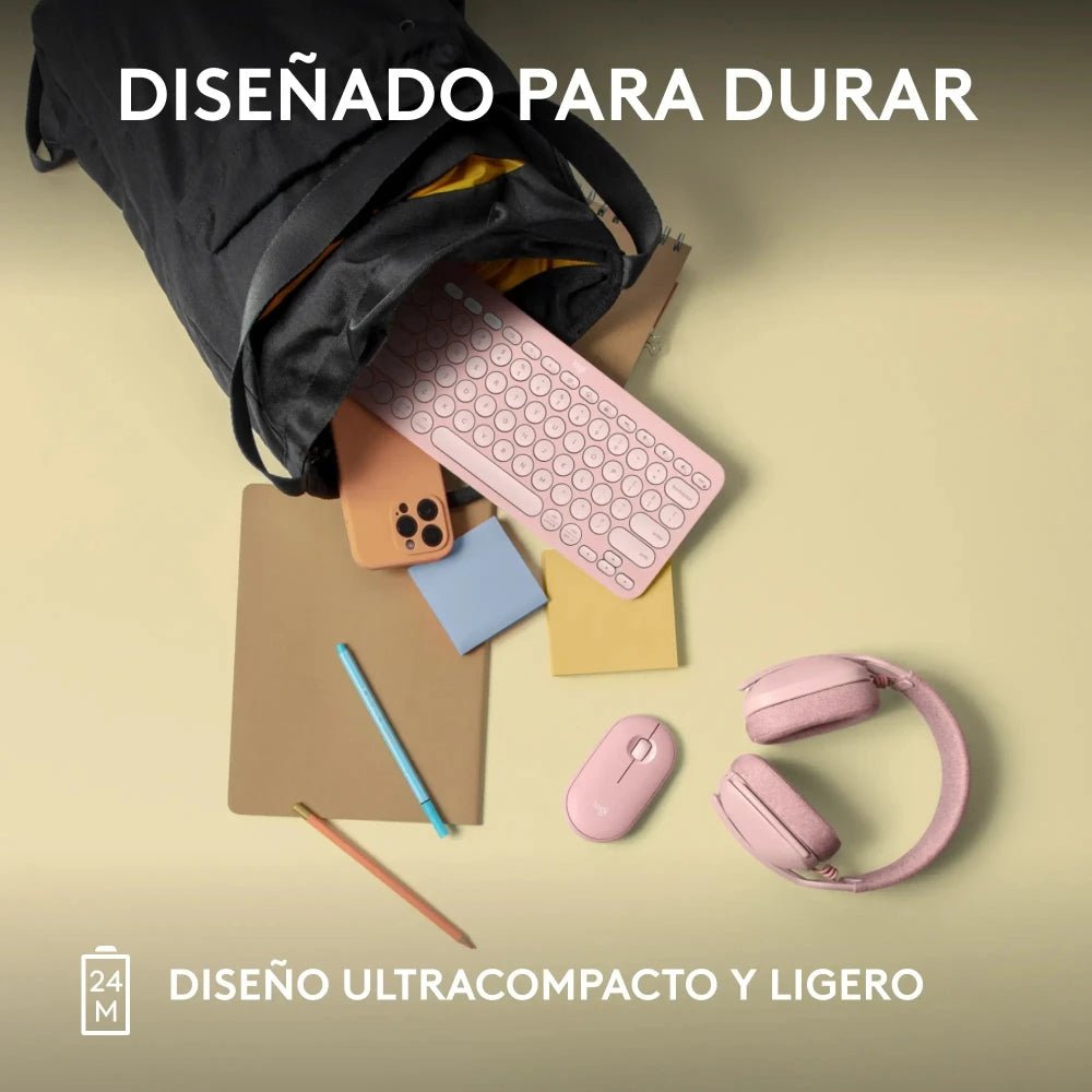 Mouse Inalámbrico Bluetooth Logitech Pebble Mouse 2 M350s - Rosa