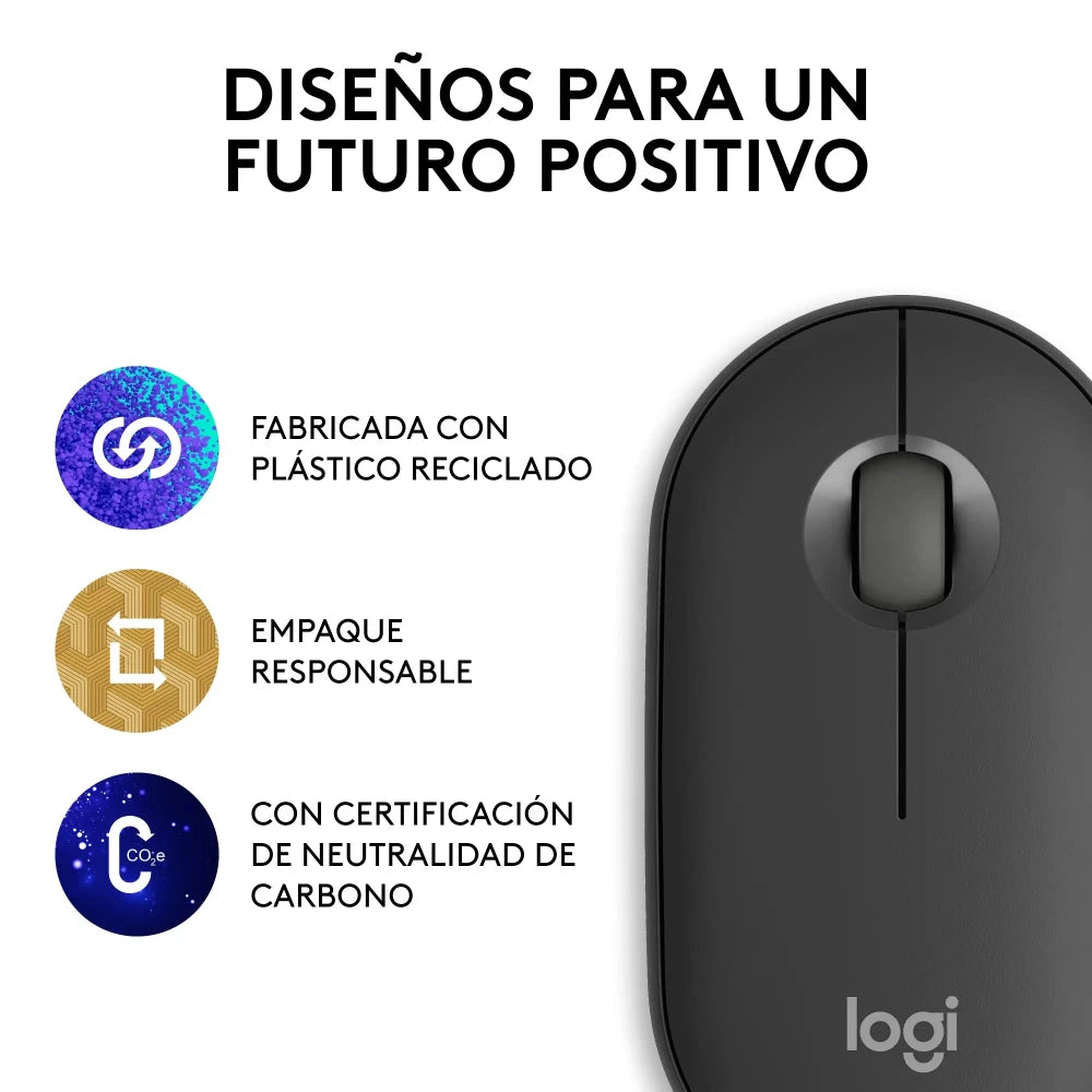 Mouse Inalámbrico Bluetooth Logitech Pebble Mouse 2 M350s - Grafito
