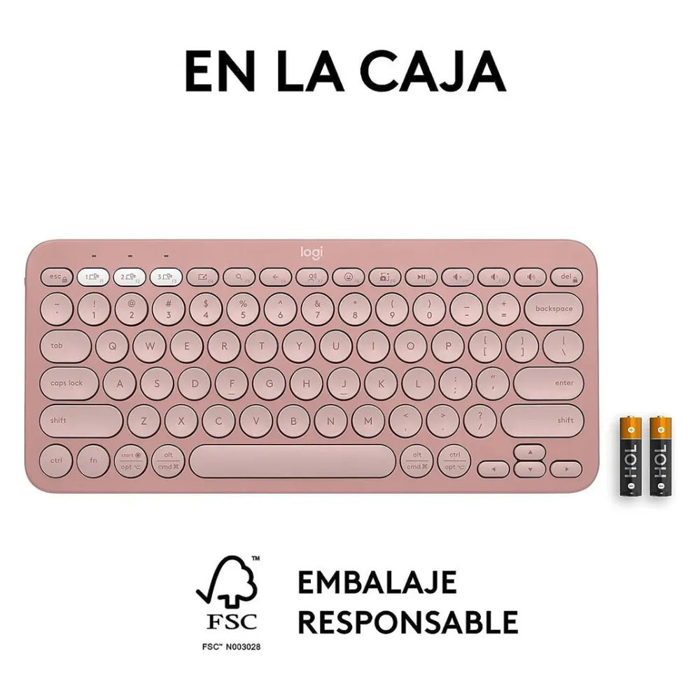 Teclado Bluetooth Multidispositivo Logitech Pebble Keys 2 K380s - Rosa