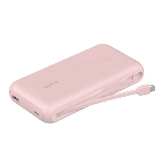 Batería Belkin 20000 mAh 30W con Cable USB-C a USB-C - Rosado