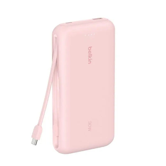 Batería Belkin 20000 mAh 30W con Cable USB-C a USB-C - Rosado