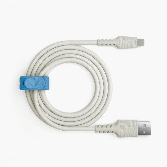 Cable Trenzado NCO PowerLite 2m USB-A a Lightning - Blanco Estrella