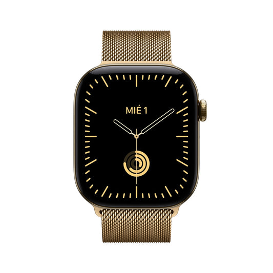 Apple_Watch_Series_12_GPS_Cellular_caja_de_titanio_color_oro_radiante_de_46_mm_correa_estilo_milanes_color_oro_radiante_S_M_Imagen_posicion_2_iShop_Colombia