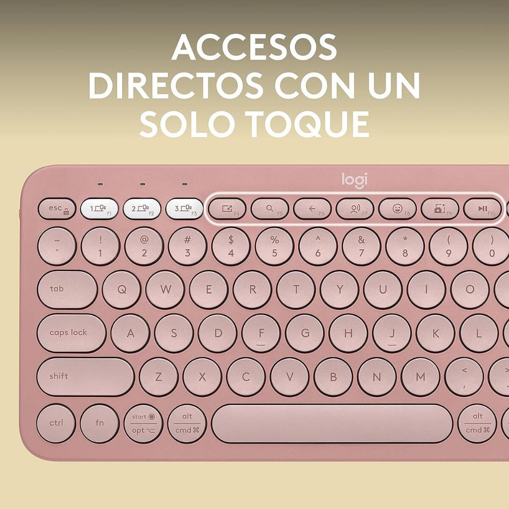 Teclado Bluetooth Multidispositivo Logitech Pebble Keys 2 K380s - Rosa