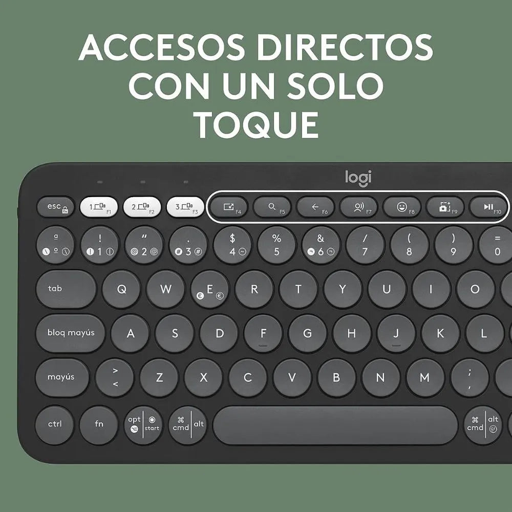 Teclado Bluetooth Multidispositivo Logitech Pebble Keys 2 K380s - Grafito