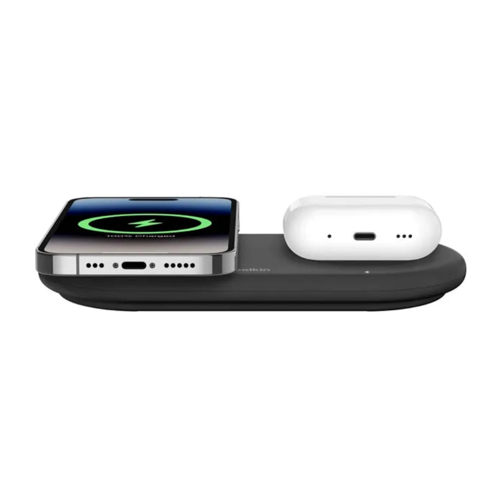 Base de Carga Inalambrica Belkin 2 en 1 con Qi2 - Negro