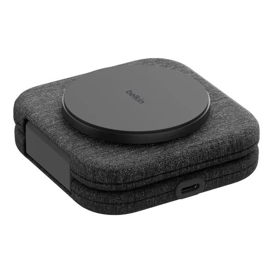 Almohadilla de Viaje Belkin 2 en 1 Qi2 de 15W - Gris