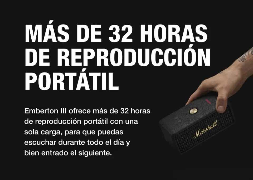 Parlante Marshall Emberton III Bluetooth - Negro