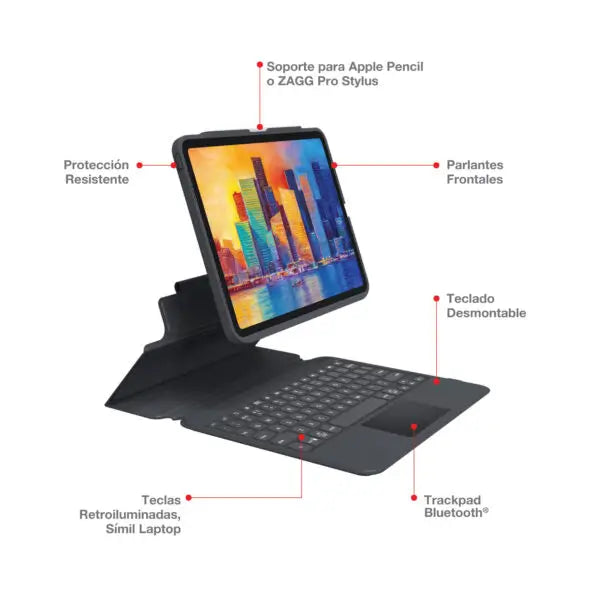 Case con teclado ZAGG Pro Keys para iPad Pro 12.9 - Negro