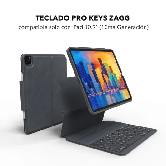 Case con Teclado ZAGG Pro Keys para iPad 10.9 (10 / A16) - Negro