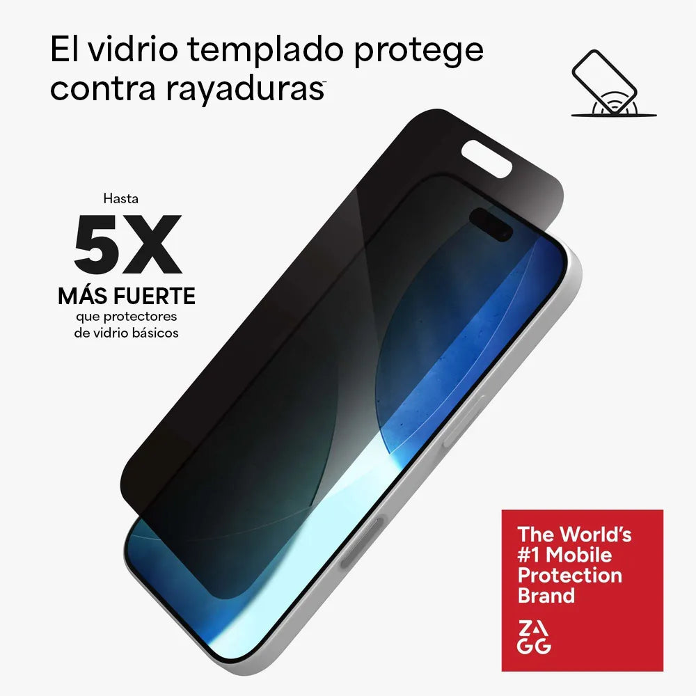 Protector de Pantalla Zagg GL Privacidad para iPhone 17 - Transparente