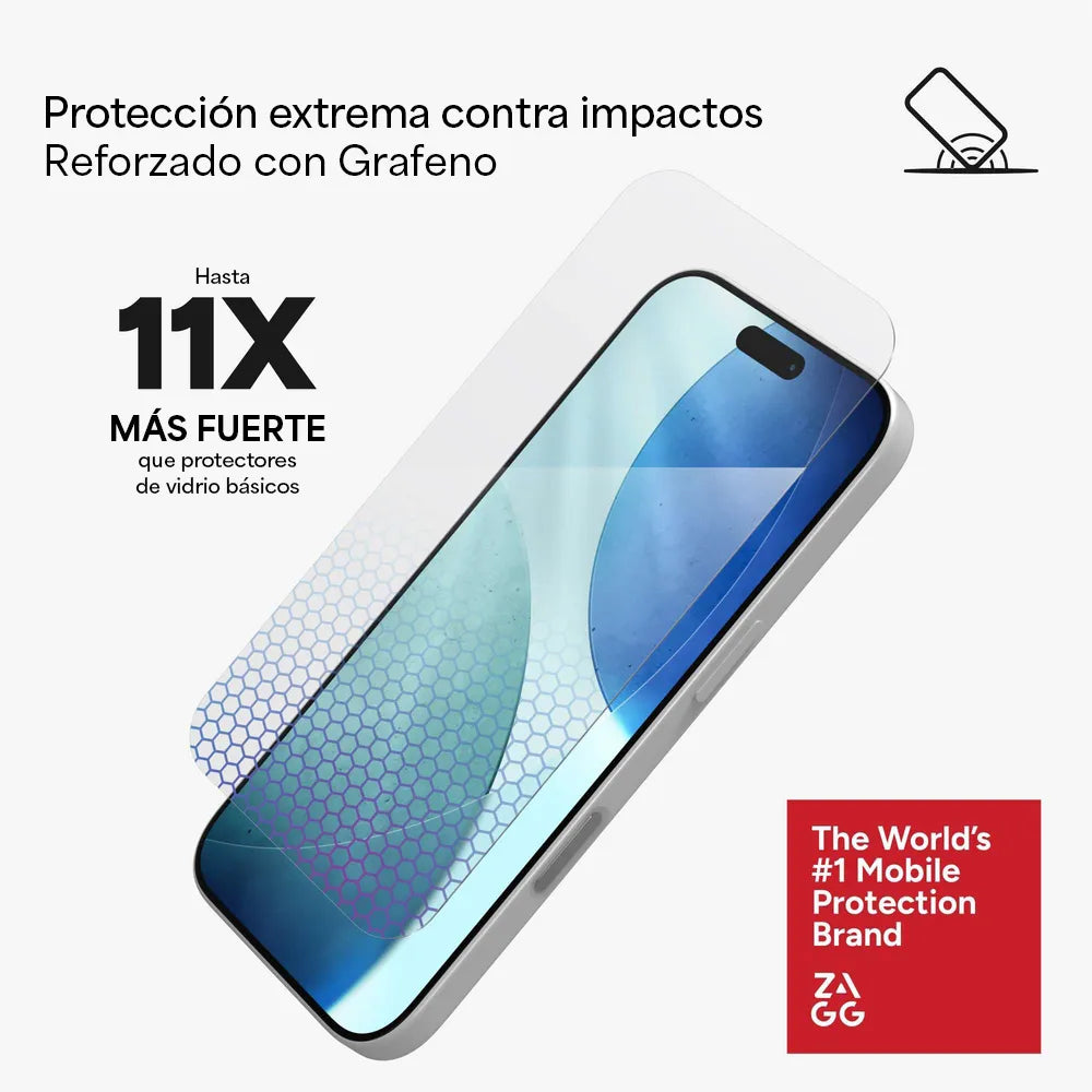Protector de Pantalla Zagg Glass XTR5 para iPhone 17 - Transparente