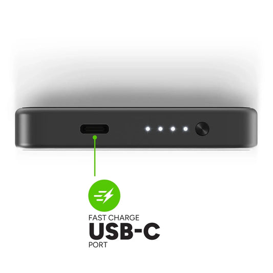 Batería externa Mophie Powerstation Plus 5.000mAh con cable USB-C - Negro