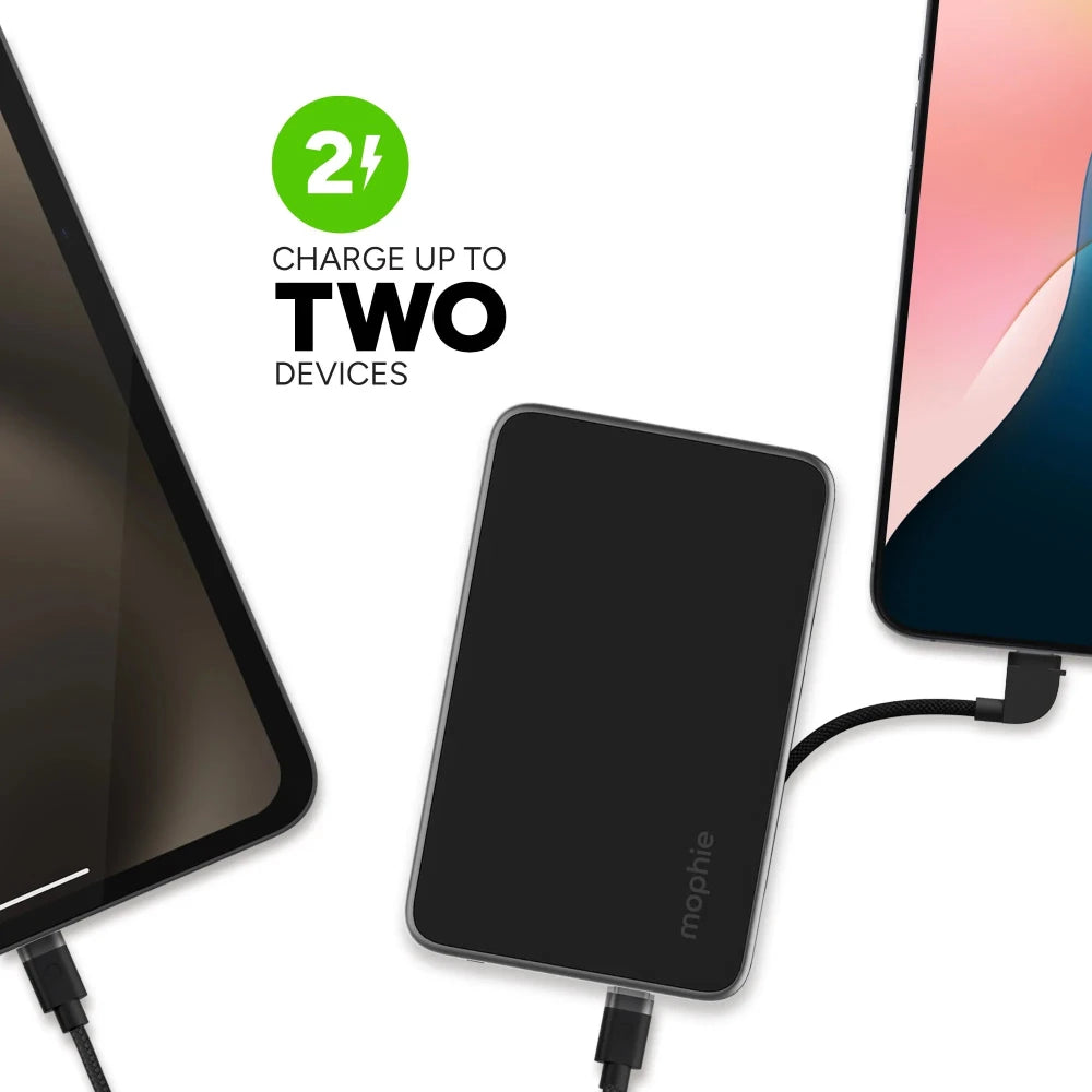 Batería externa Mophie Powerstation Plus 5.000mAh con cable USB-C - Negro