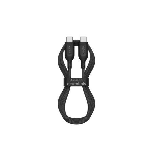 Cable Mophie essential trenzado USB-C a USB-C 60w 1m - Negro