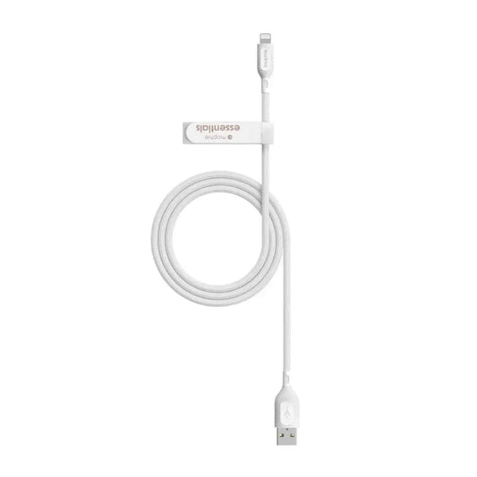 Cable Mophie essential trenzado USB-A a Lightning 12w 1m - Blanco