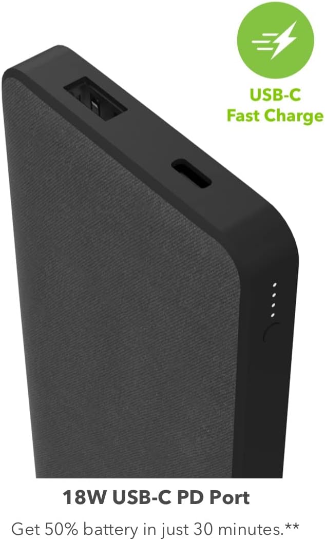 Batería Externa Mophie Powerstation 1 USB-C y 2 USB-A 10000mA - Negro