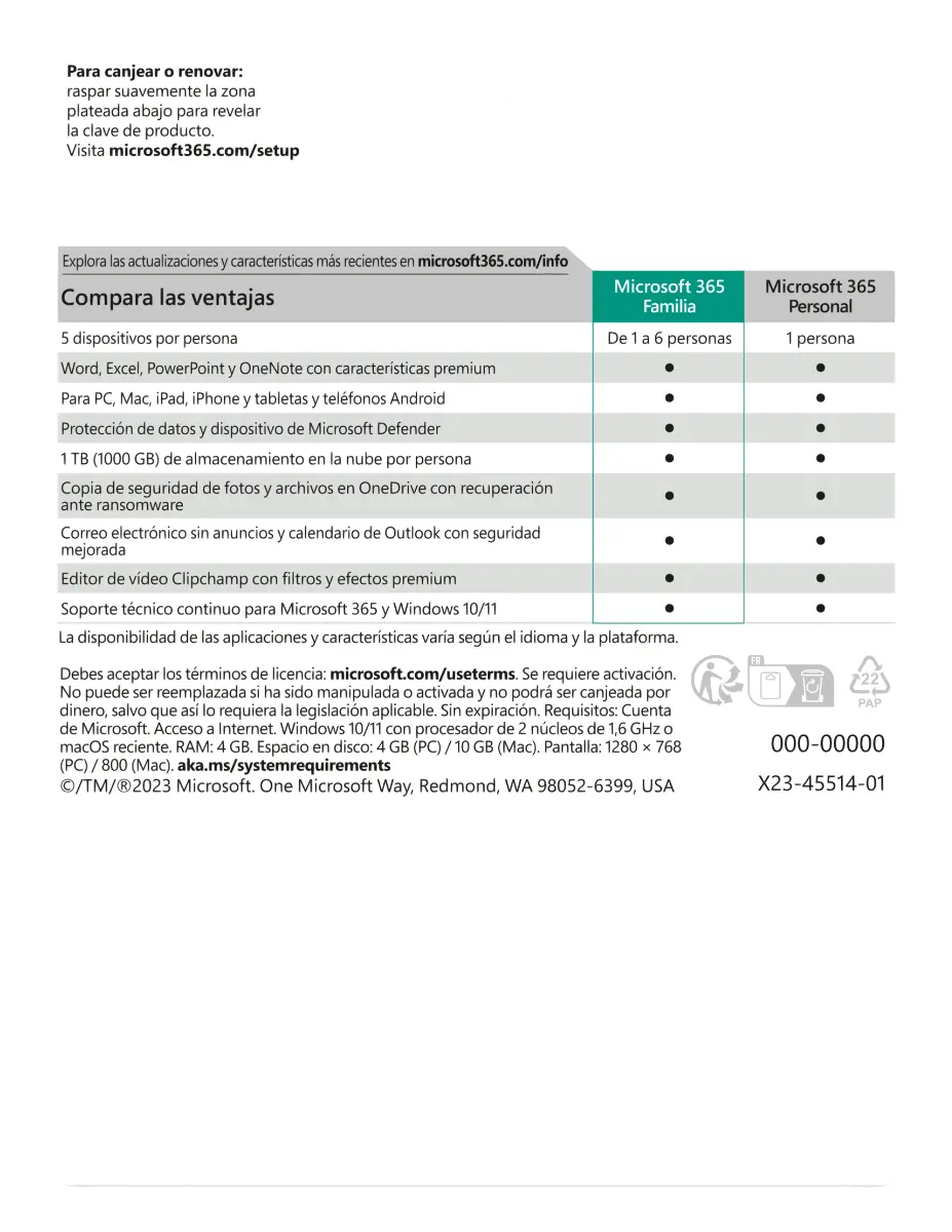 Microsoft ESD Office 365 Hogar 32/64 (Todos los idiomas)