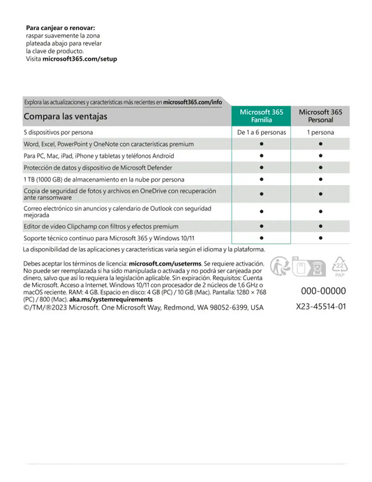 Microsoft ESD Office 365 Hogar 32/64 (Todos los idiomas)