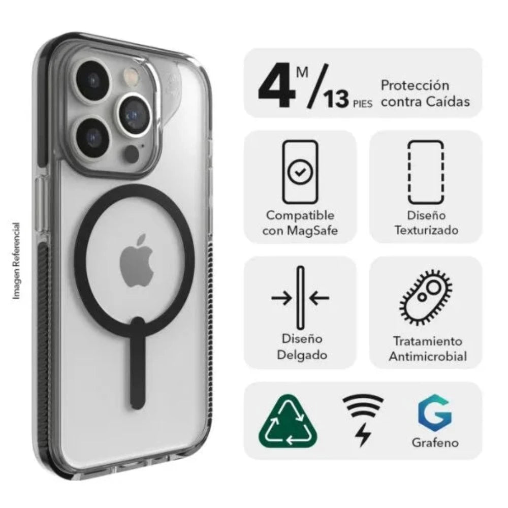 Case ZAGG Santa Cruz Snap Magsafe para iPhone 15 Pro - Negro