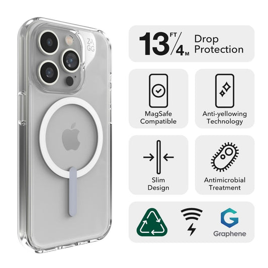 Case ZAGG Crystal Palace Snap Magsafe para iPhone 15 Pro Max - Transparente