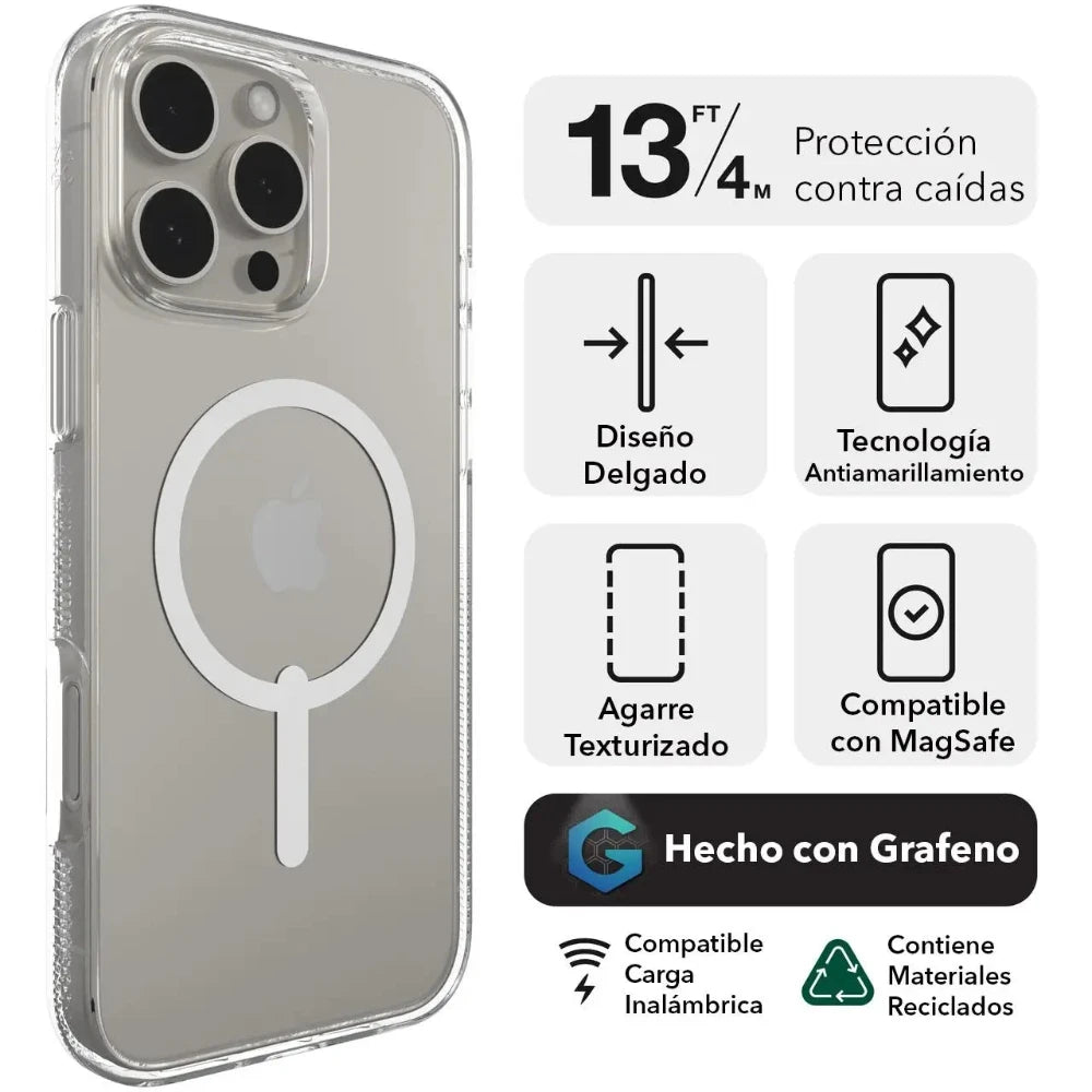 Case ZAGG Crystal Palace con MagSafe para iPhone 16 Pro Max - Transparente