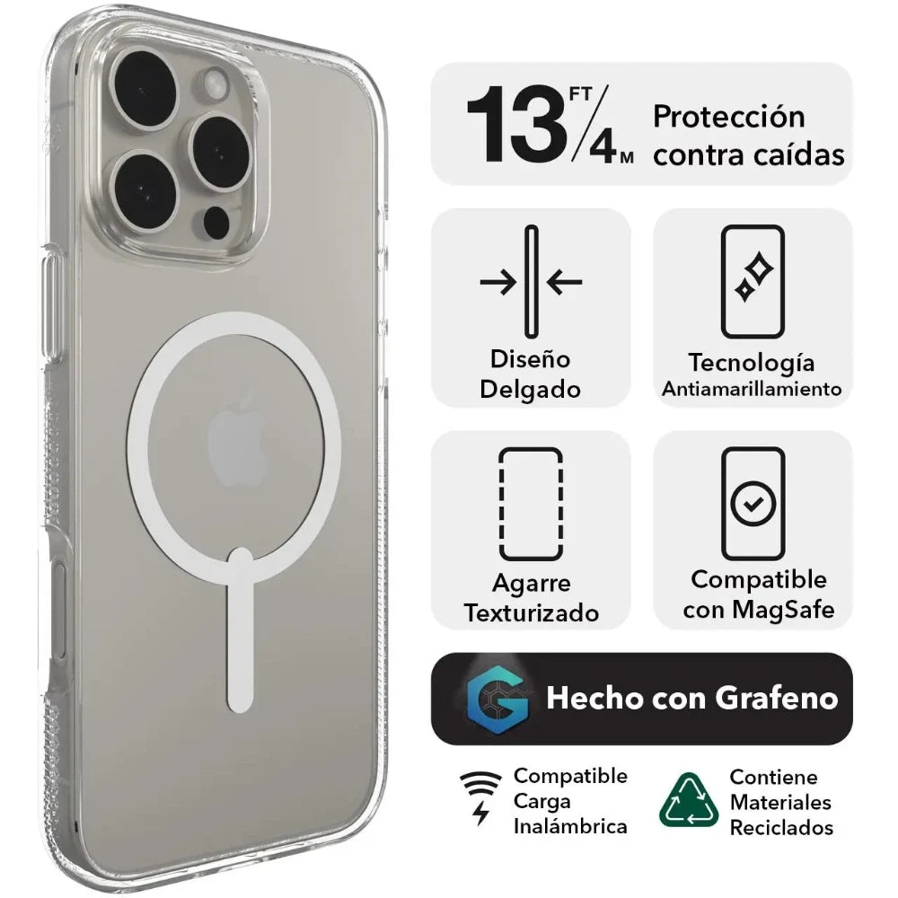 Case ZAGG Santa Cruz con MagSafe para iPhone 16 Pro - Negro Medianoche