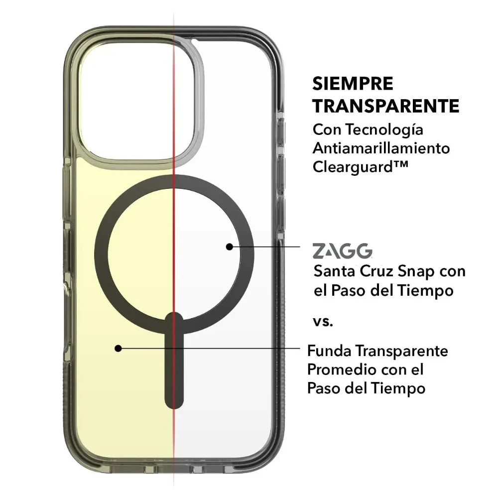 Case ZAGG Santa Cruz con MagSafe para iPhone 16 Pro - Negro Medianoche