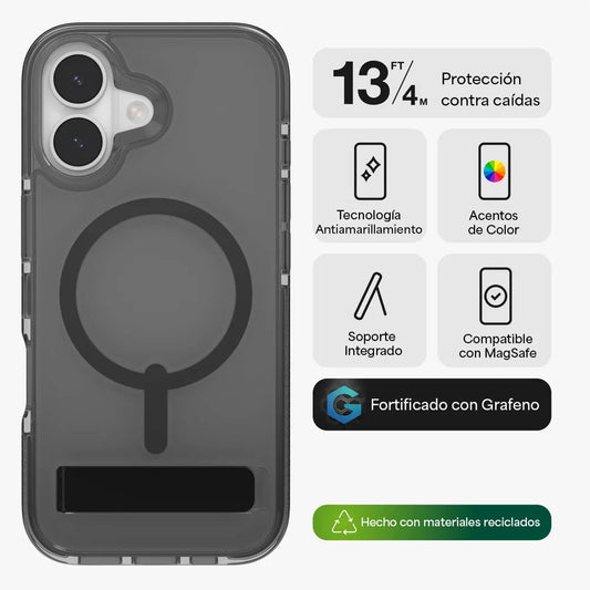 Case ZAGG Santa Cruz con MagSafe KS para iPhone 17 - Negro Medianoche