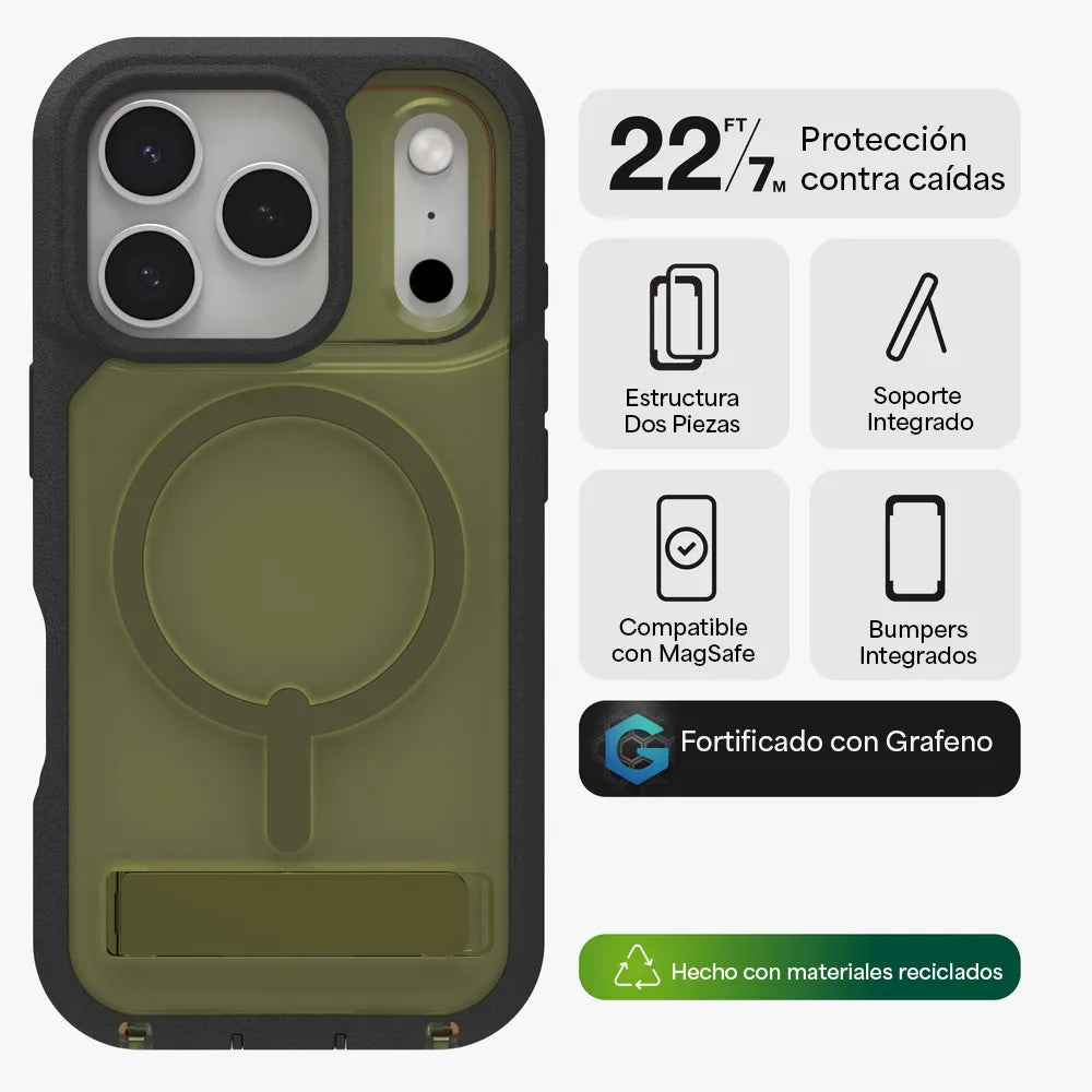 Case ZAGG Rainier con MagSafe KS para iPhone 17 Pro - Alga Marina