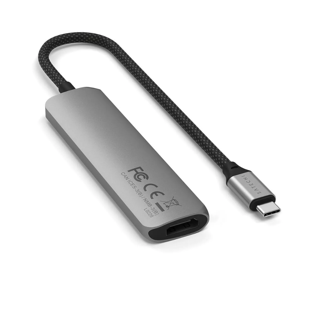 Adaptador Multipuerto Satechi Slim 4 en 1 USB-C 4K - Gris Espacial