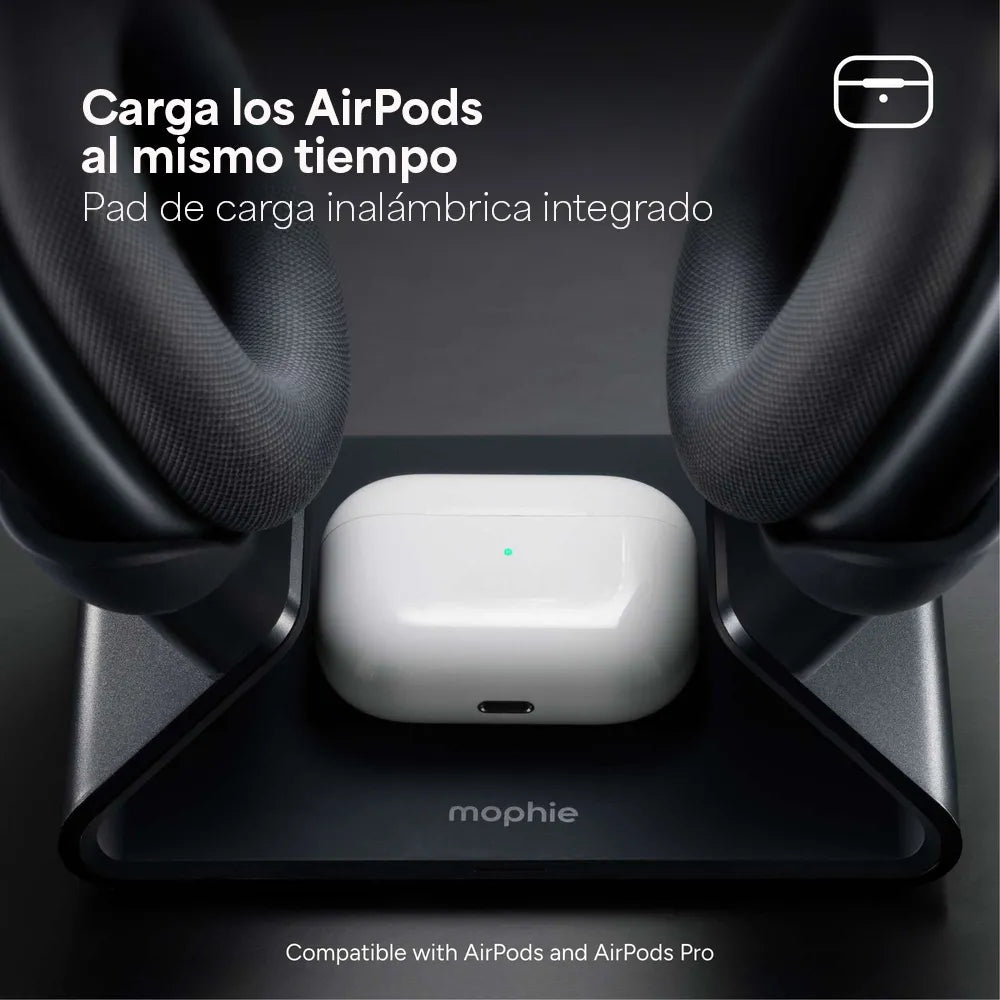 Base de Carga Inalámbrica mophie para AirPods Max con carga magnética USB-C - Negro