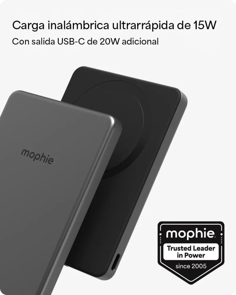 Batería mophie Powerstation Mini Qi2 de 15W 5000mAh - Negro — vista 3 | iShop Colombia