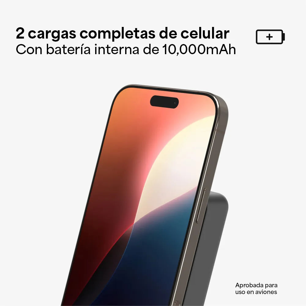Batería mophie Powerstation Qi2 de 15W  10000mAh - Negro — vista 2 | iShop Colombia