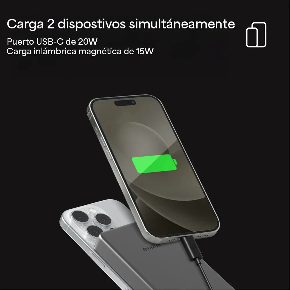 Batería mophie Powerstation Qi2 de 15W  10000mAh - Negro — vista 7 | iShop Colombia