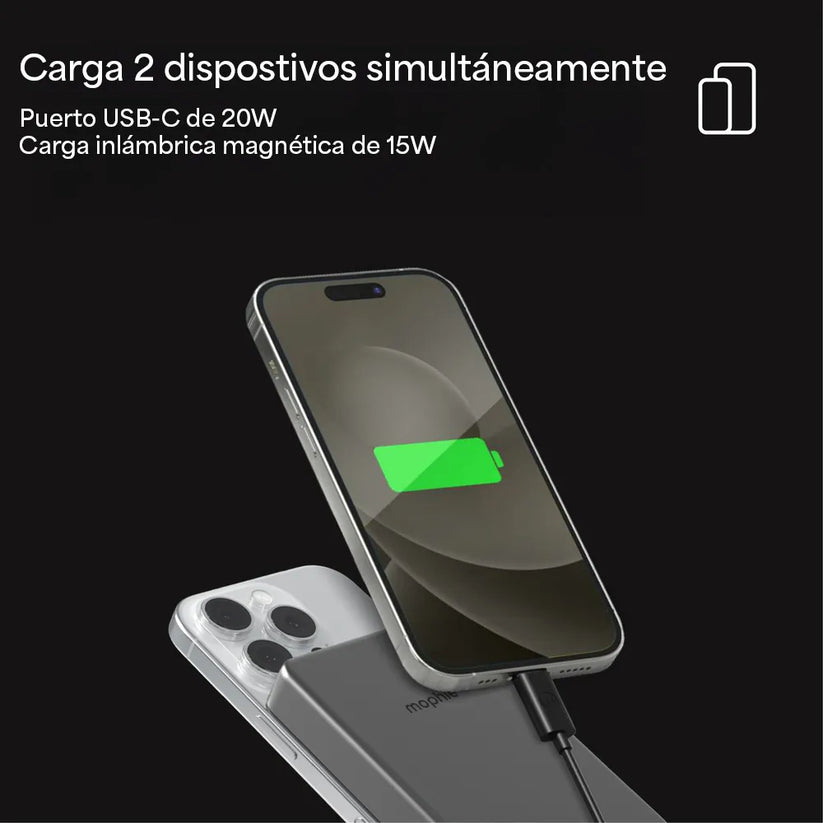 Batería mophie Powerstation Qi2 de 15W  10000mAh - Negro — vista 7 | iShop Colombia