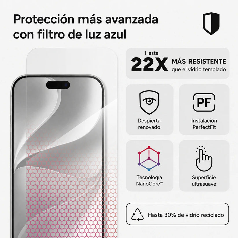 Protector_de_Pantalla_Zagg_Glass_XTR6_para_iPhone_18_Pro_17_Pro_Transparente_Imagen_posicion_2_iShop_Colombia