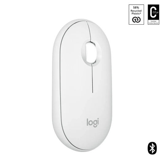 Mouse Inalámbrico Bluetooth Logitech Pebble Mouse 2 M350s - Blanco