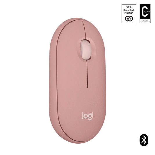 Mouse Inalámbrico Bluetooth Logitech Pebble Mouse 2 M350s - Rosa