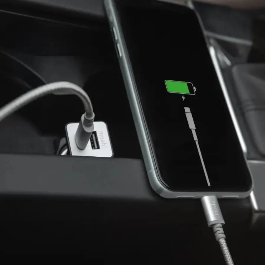 Cargador de carro Moshi USB-C + USB-A y carga rápida 36W - Negro